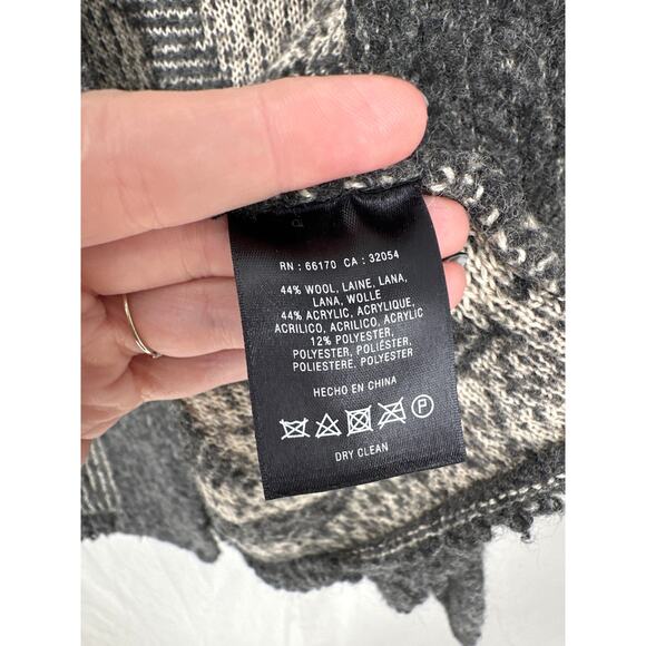 Angel North Anthropologie Cardigan Sweater Small Gray Wool Western Cozy Open - Picture 3 of 6